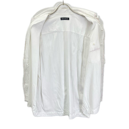 ISSEY MIYAKE Stitch Open Collar Short Shirt White Size 1