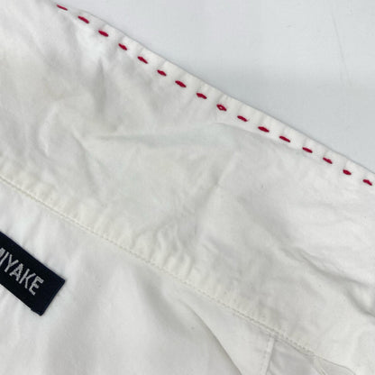 ISSEY MIYAKE Stitch Open Collar Short Shirt White Size 1