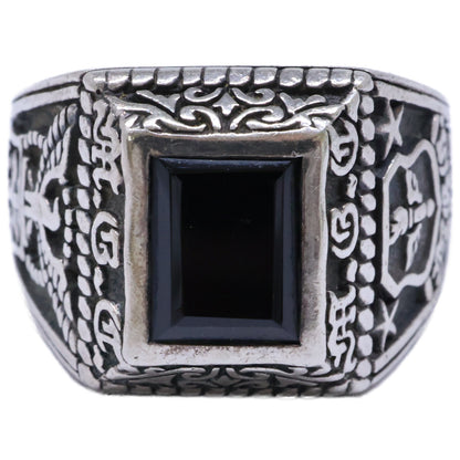 M.G.C. 925 Onyx College Ring ONE SIZE Size ONE SIZE