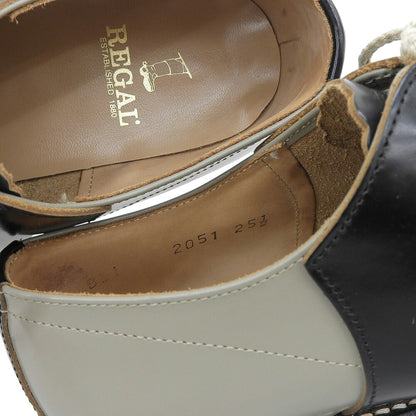 REGAL Leather Saddle Shoes Black/Grey Sneakers Size 25.5