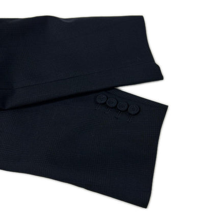 DIOR 113C278A5465 Navy Glen Check Brooch Blazer Size 52R