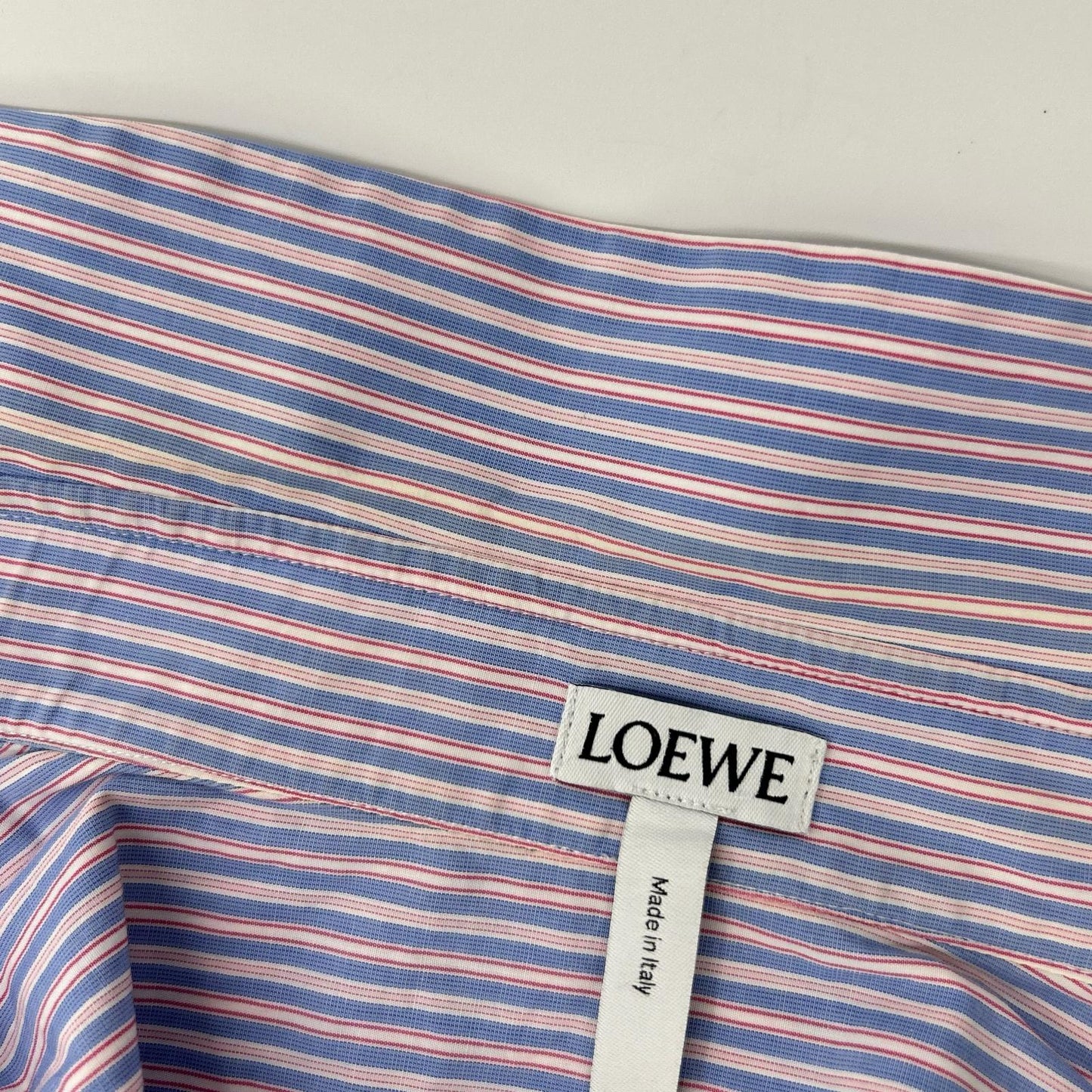 LOEWE 2019 Multi-Color Bandana Sleeve Stripe Shirt Size 37