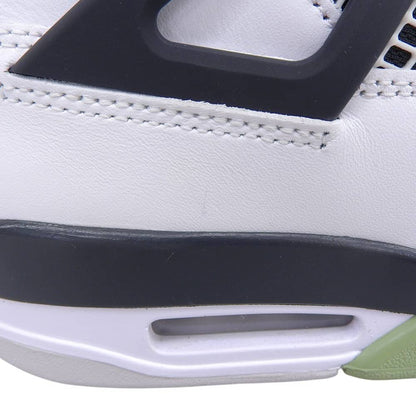 NIKE Air Jordan 4 Sneakers White/Oil Green Size 10.5(US)