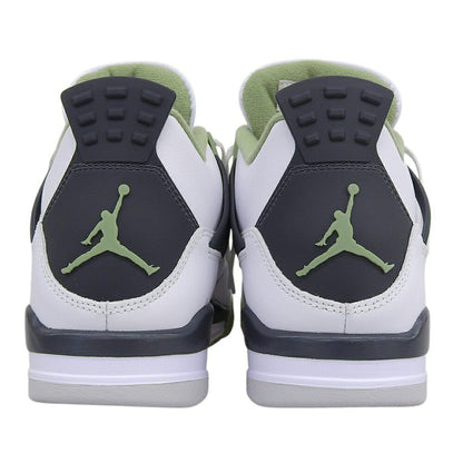 NIKE Air Jordan 4 Sneakers White/Oil Green Size 10.5(US)