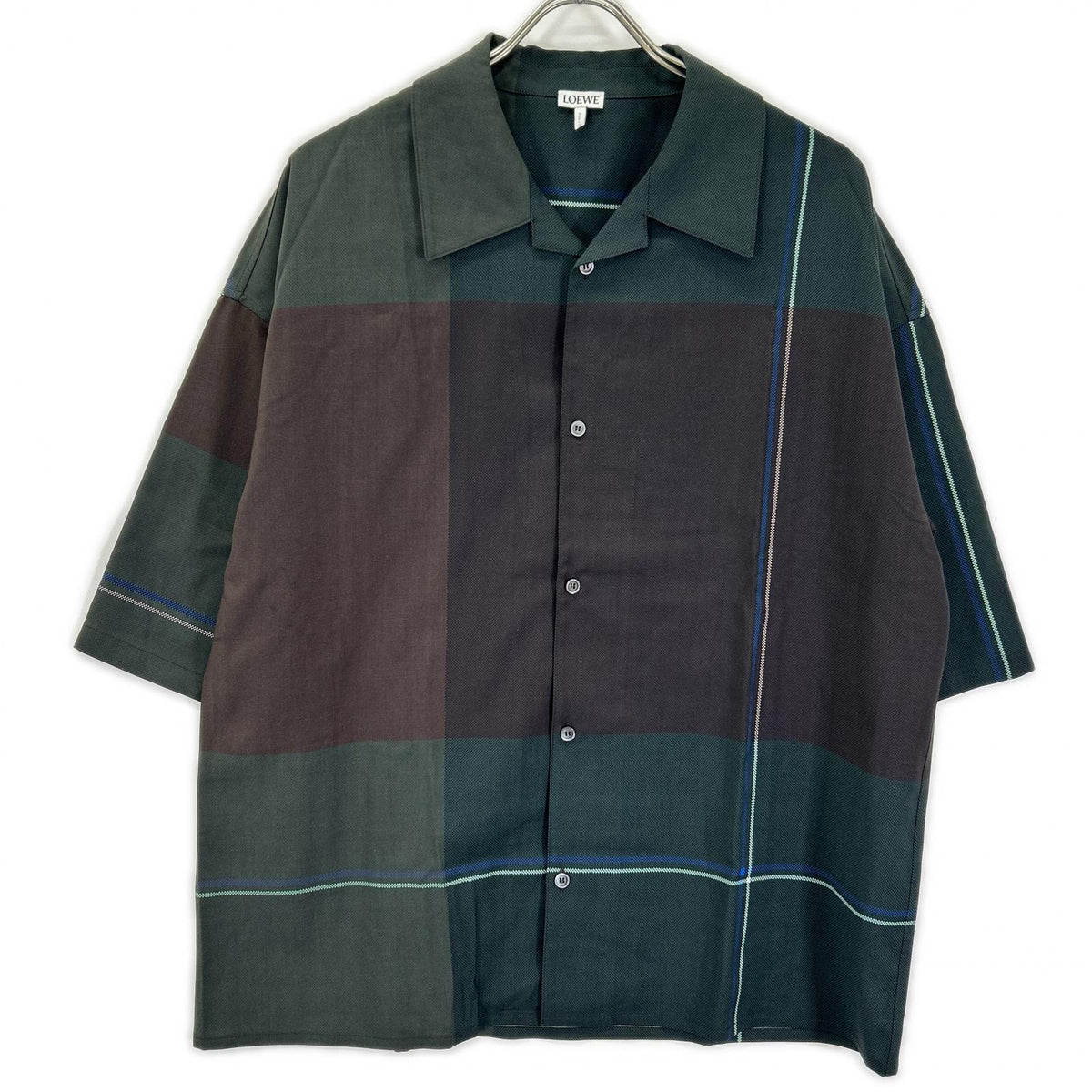 LOEWE Wool Anagram Check Shirt Multi Size 37