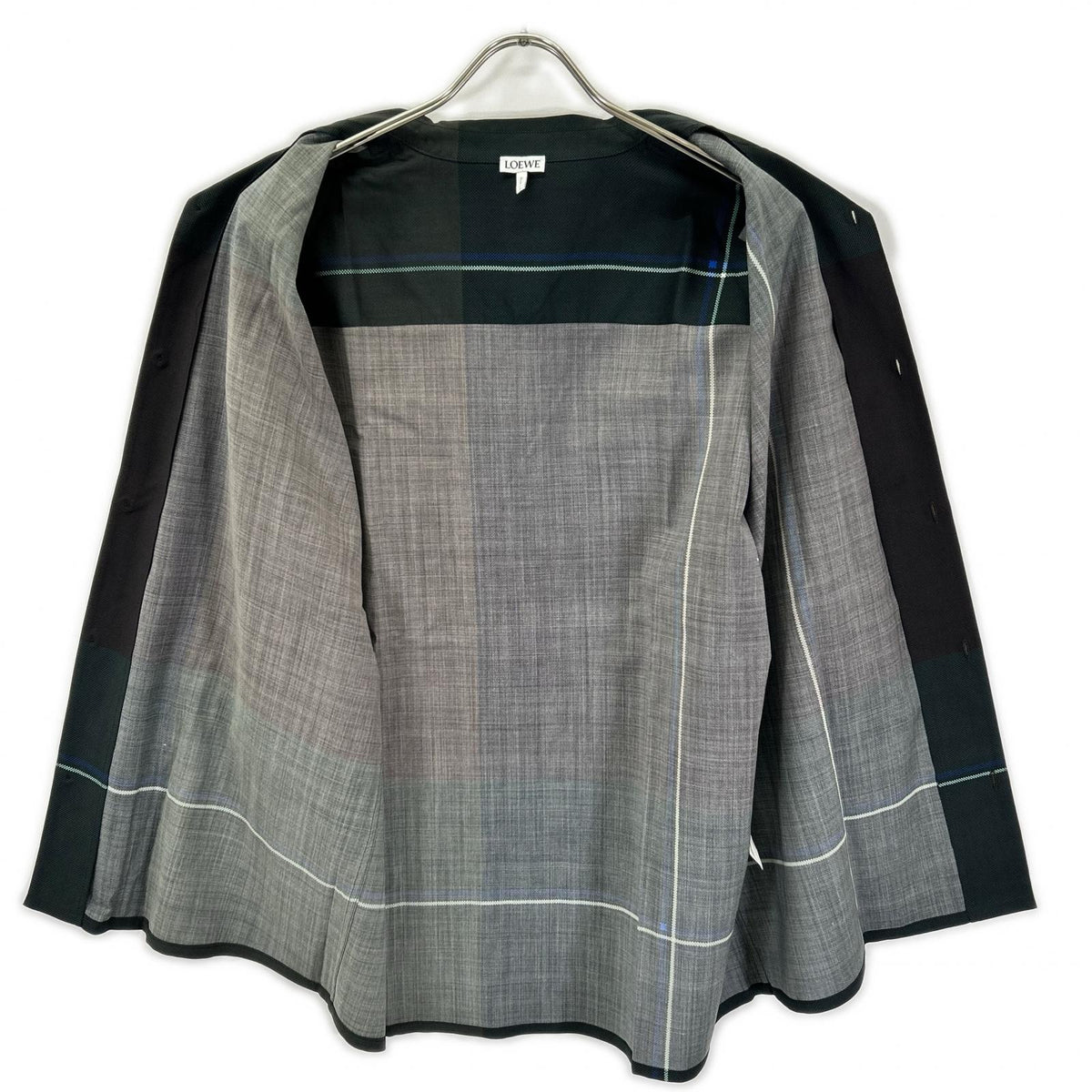 LOEWE Wool Anagram Check Shirt Multi Size 37
