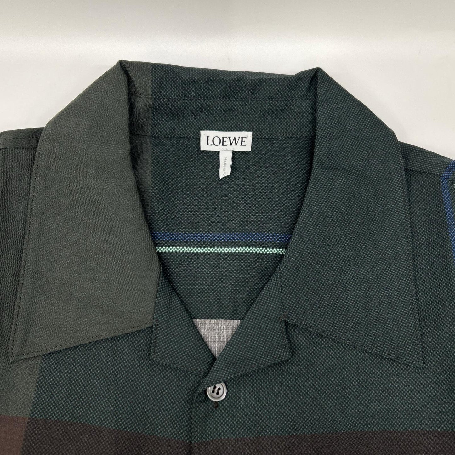 LOEWE Wool Anagram Check Shirt Multi Size 37