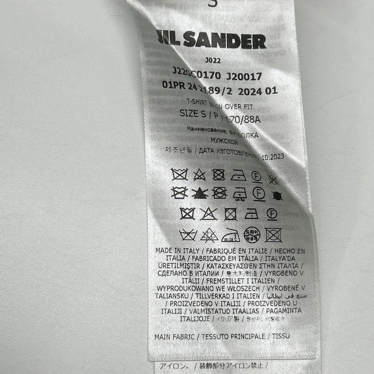 JILSANDER 24SS J22GC0170 White T-Shirt Size S