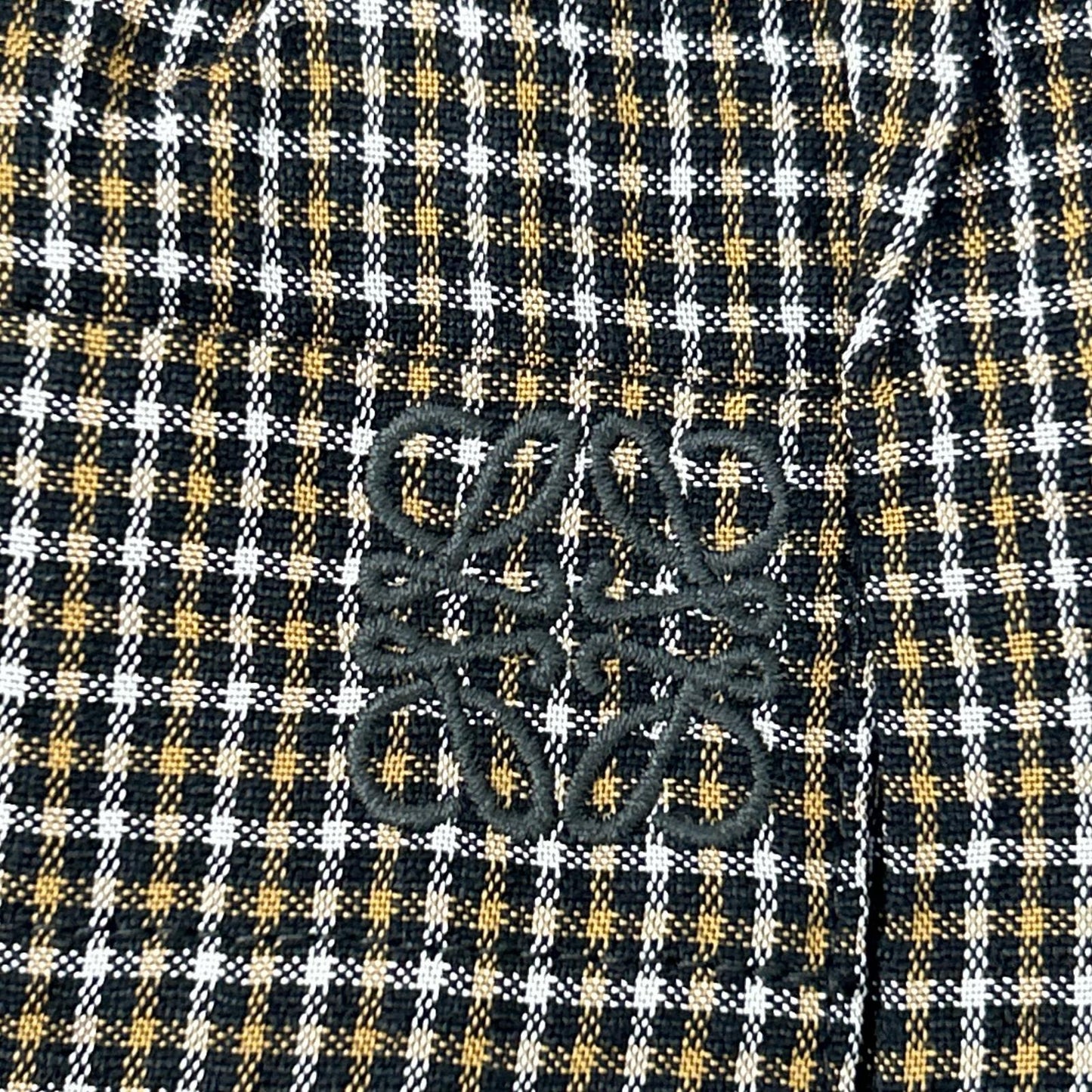 LOEWE Paula's Ibiza Micro Check Linen Shorts Size S