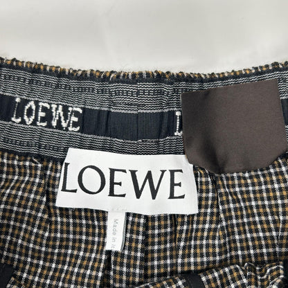 LOEWE Paula's Ibiza Micro Check Linen Shorts Size S