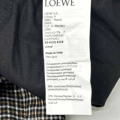 LOEWE Paula's Ibiza Micro Check Linen Shorts Size S