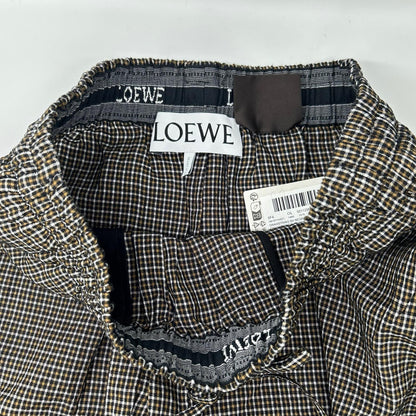 LOEWE Paula's Ibiza Micro Check Linen Shorts Size S