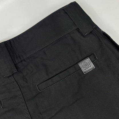 LOEWE Paula's Ibiza Black Pleated Cotton Shorts Size 44