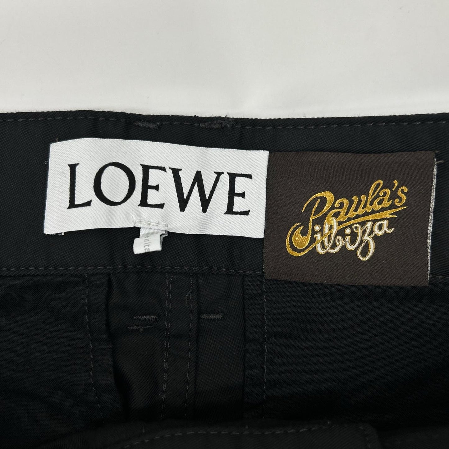 LOEWE Paula's Ibiza Black Pleated Cotton Shorts Size 44