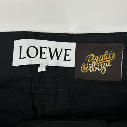 LOEWE Paula's Ibiza Black Pleated Cotton Shorts Size 44