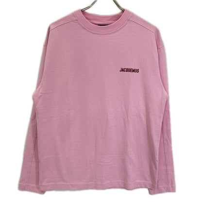 JACQUEMEUS Logo Long Sleeve T-Shirt Pink Size S