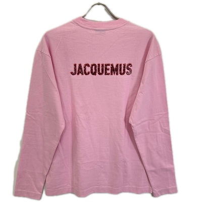 JACQUEMEUS Logo Long Sleeve T-Shirt Pink Size S