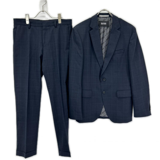 HUGOBOSS Navy Glen Check Wool Suit Size 40R