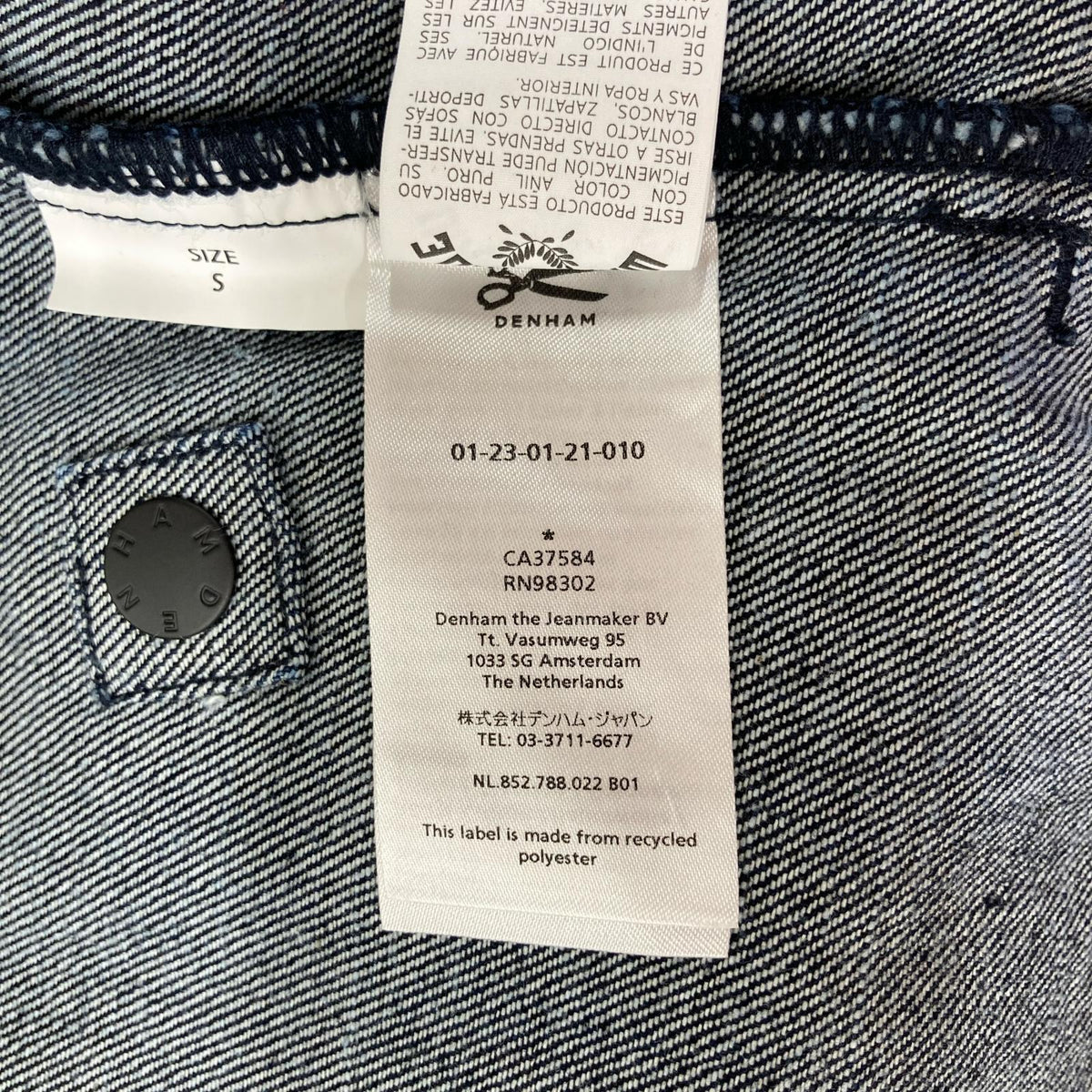 DENHAM 23' Indigo Denim Jacket Blue Size S