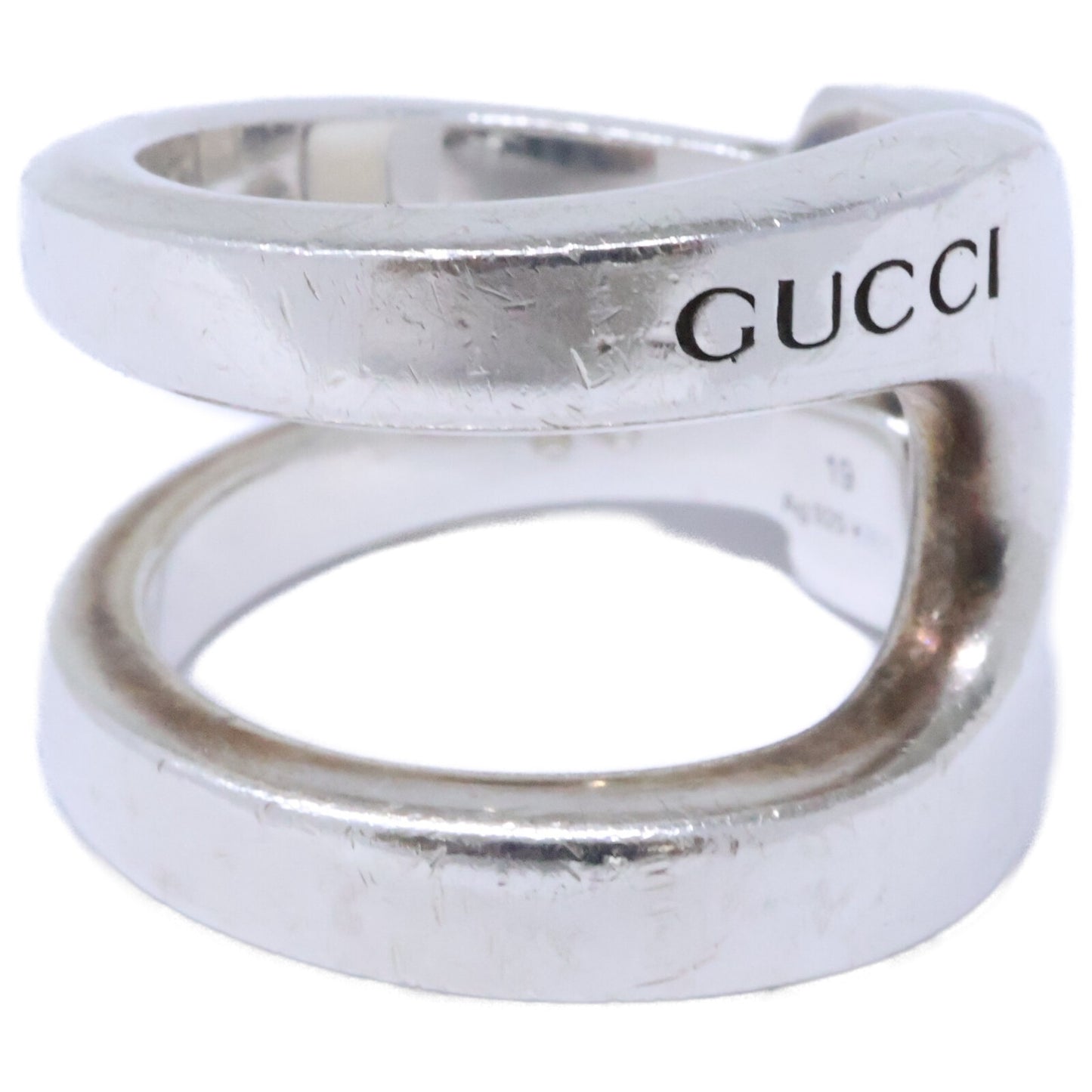 GUCCI Sterling Silver Horsebit Ring Silver Size 19