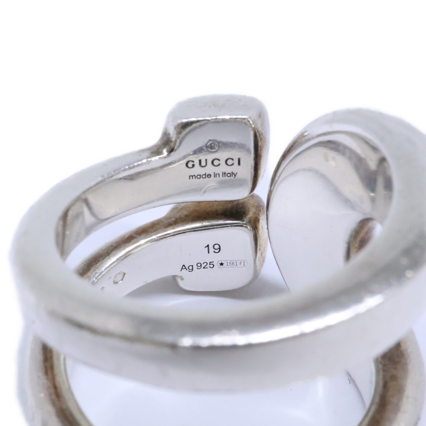 GUCCI Sterling Silver Horsebit Ring Silver Size 19