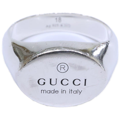 GUCCI Sterling Silver Trademark Oval Ring Silver Size 18