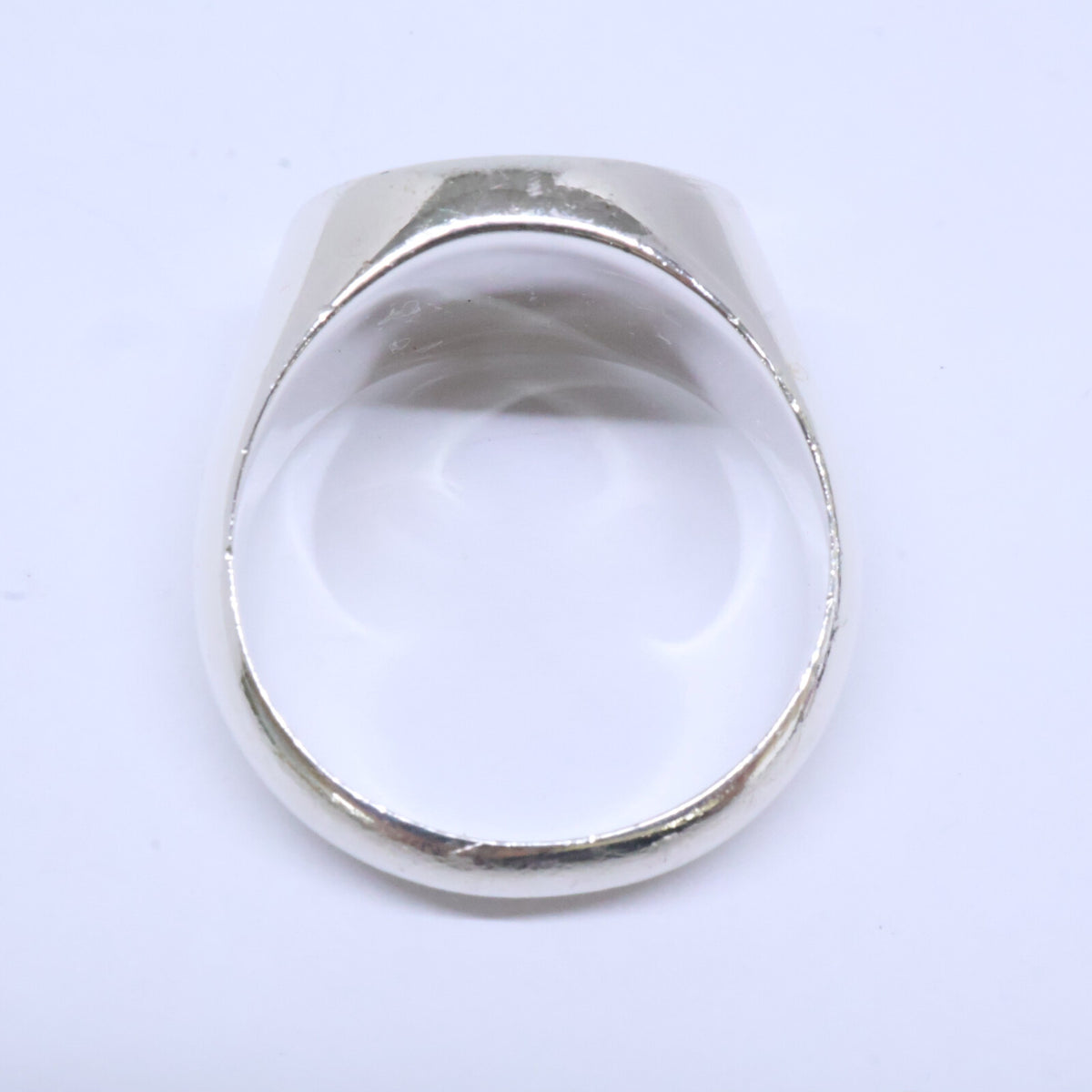 GUCCI Sterling Silver Trademark Oval Ring Silver Size 18