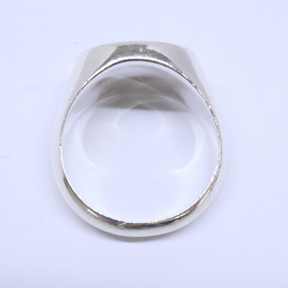 GUCCI Sterling Silver Trademark Oval Ring Silver Size 18