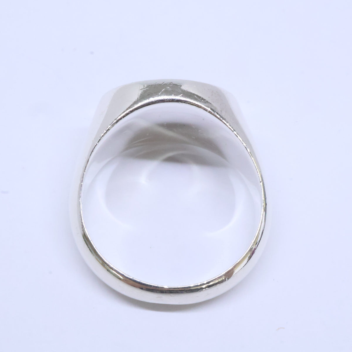 GUCCI Sterling Silver Trademark Oval Ring Silver Size 18