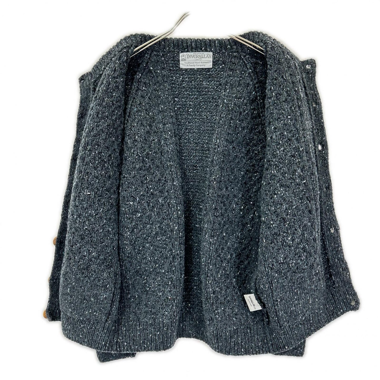 Inverallan Charcoal Wool 4A Golfer Cardigan