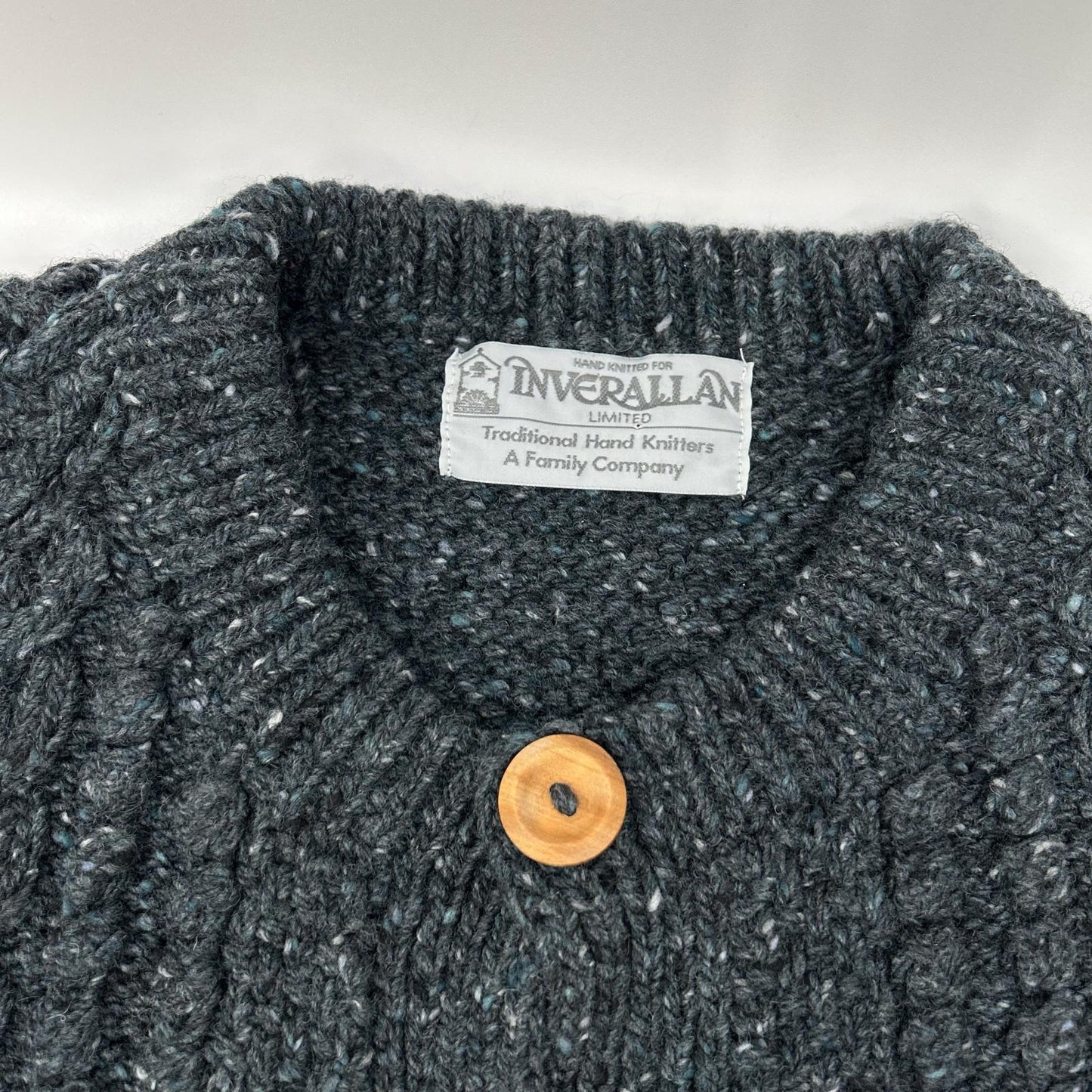 Inverallan Charcoal Wool 4A Golfer Cardigan