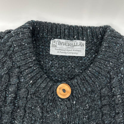 Inverallan Charcoal Wool 4A Golfer Cardigan