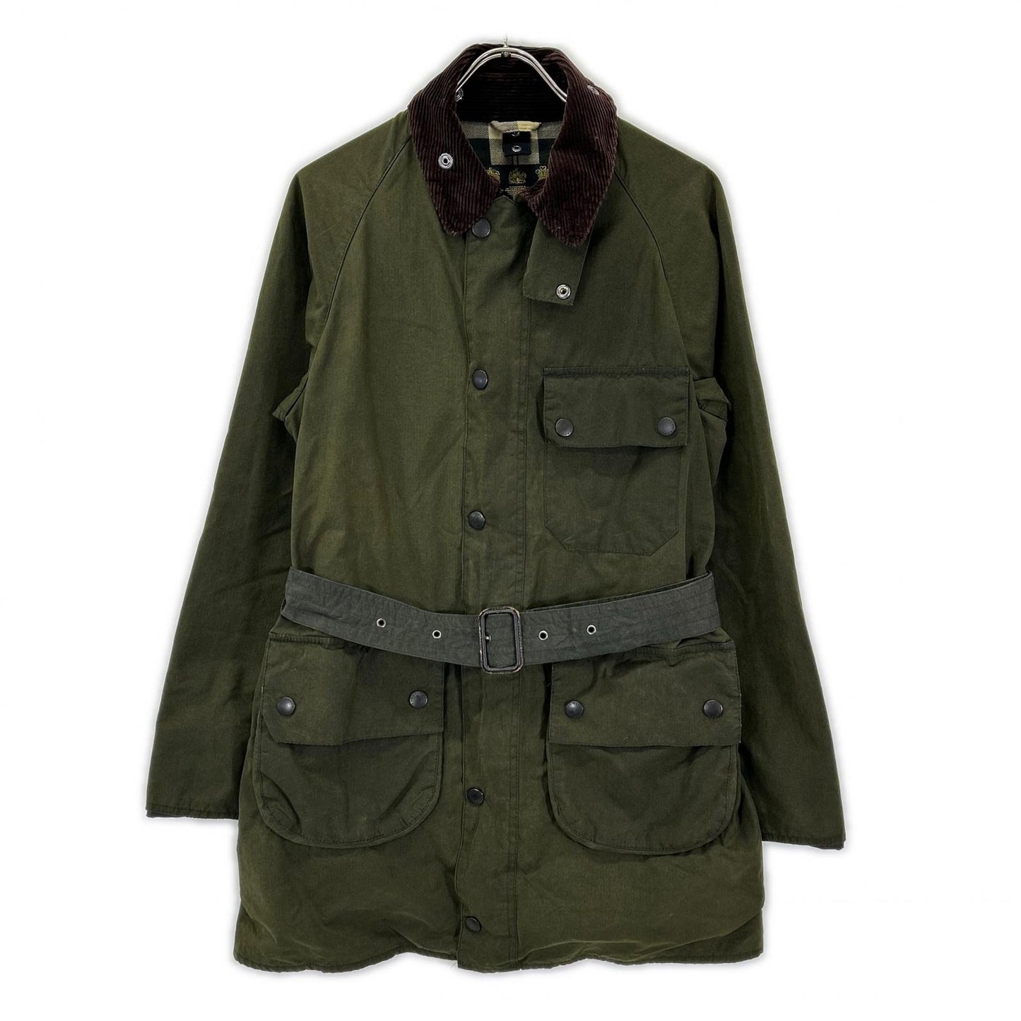 Barbour Khaki Solway Zip Oiled Coat Size 38