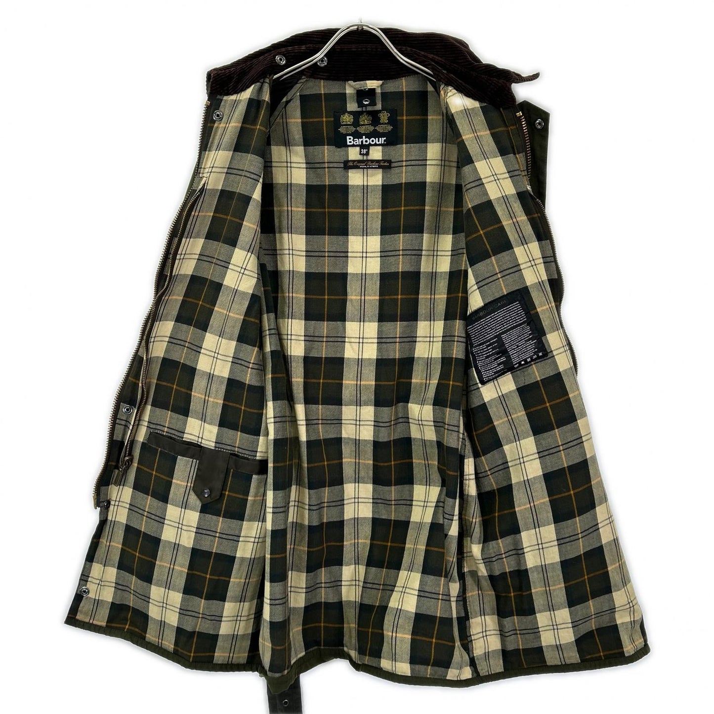 Barbour Khaki Solway Zip Oiled Coat Size 38