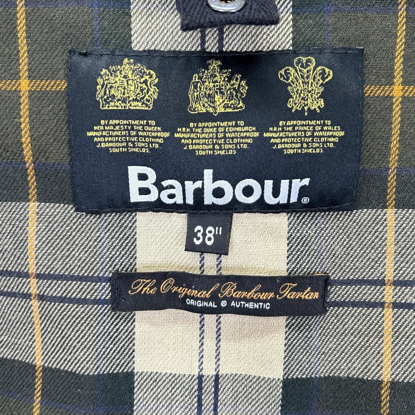 Barbour Khaki Solway Zip Oiled Coat Size 38