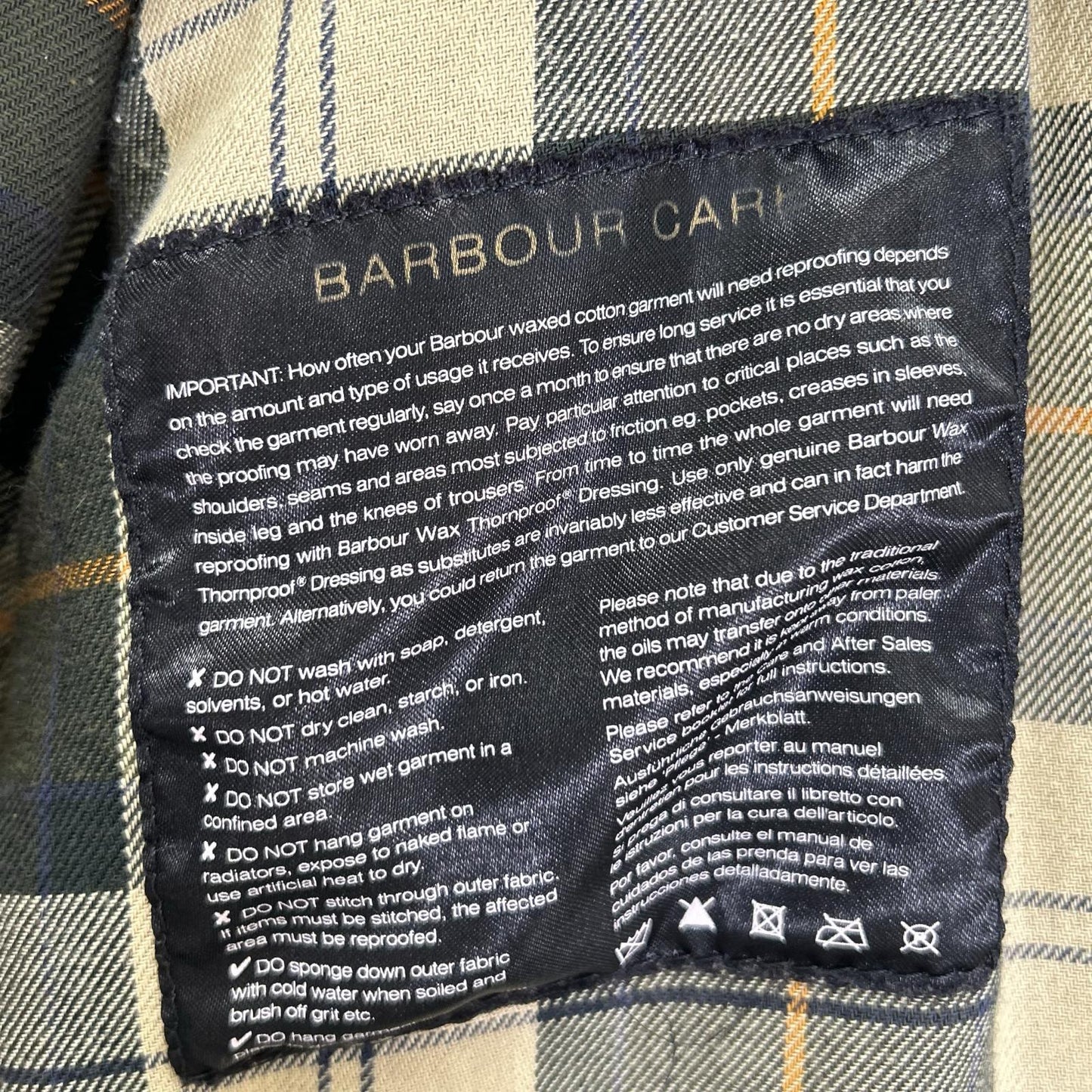 Barbour Khaki Solway Zip Oiled Coat Size 38