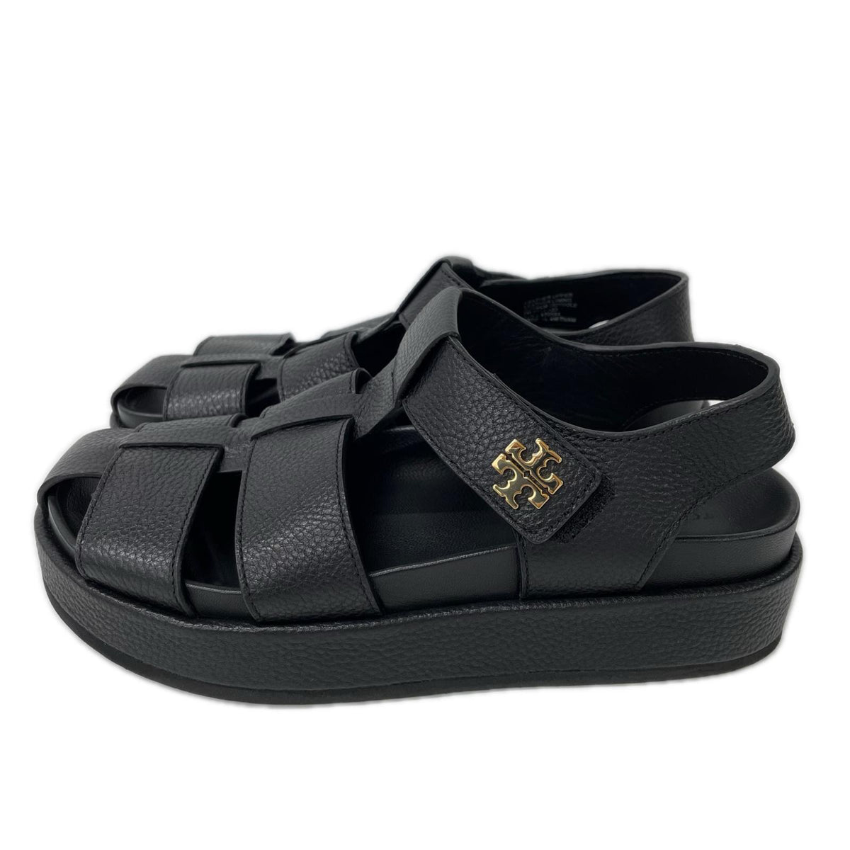 Tory Burch Kira Sport Fisherman Sandals Black Size 25