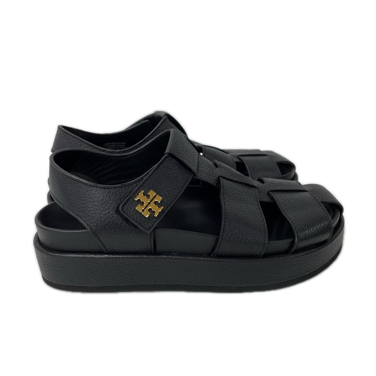 Tory Burch Kira Sport Fisherman Sandals Black Size 25
