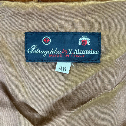 Y.AKAMINE Setsugekka Brown Leather Jacket Size 46