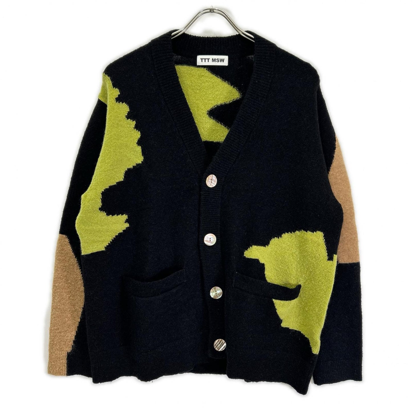 TTT MSW 21AW Mohair Cardigan Black x Green Size M