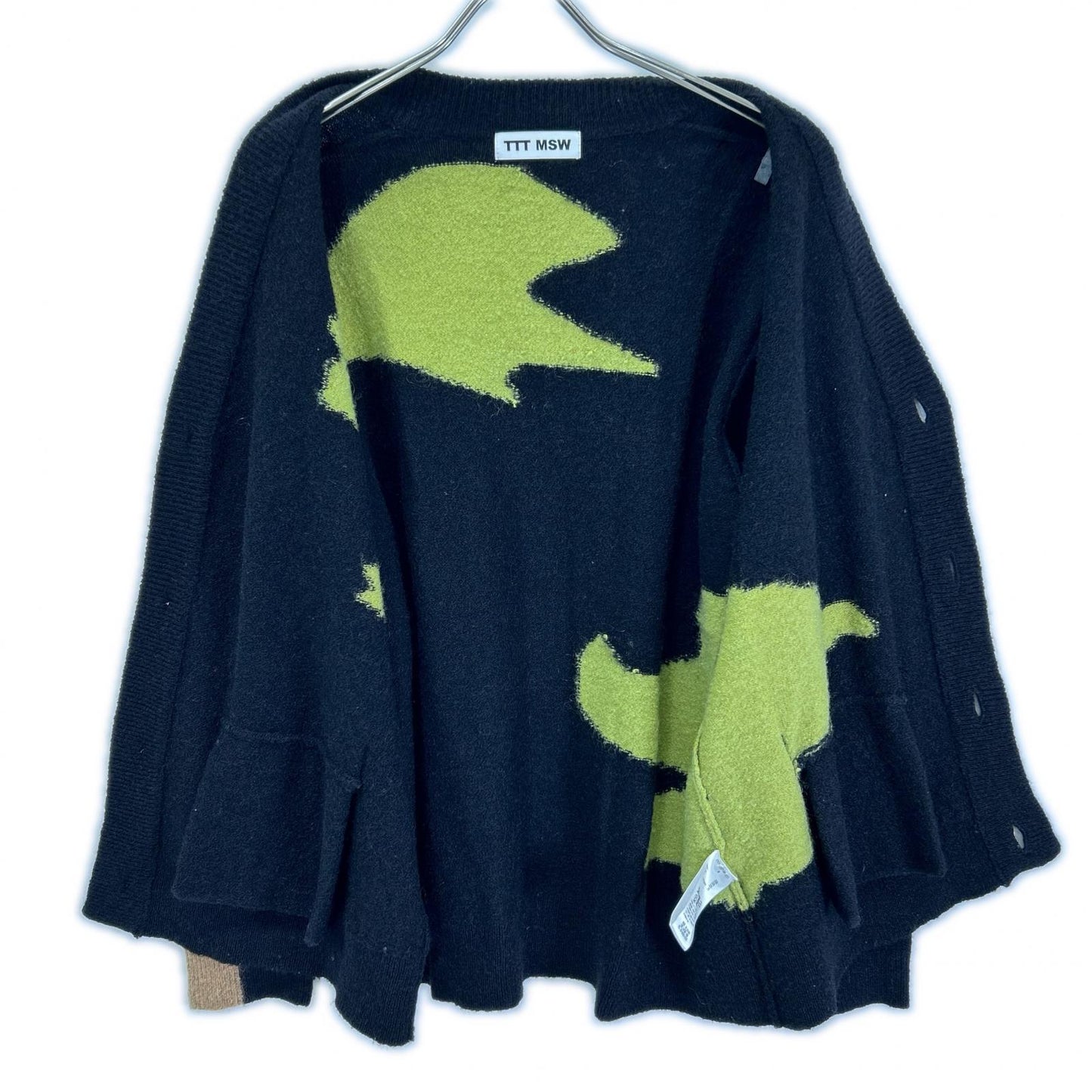 TTT MSW 21AW Mohair Cardigan Black x Green Size M
