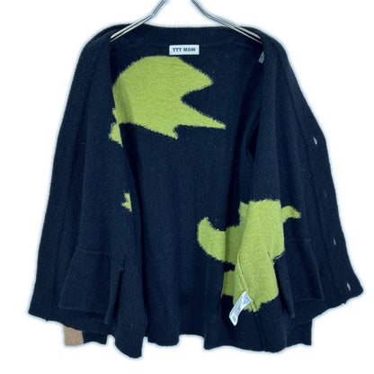 TTT MSW 21AW Mohair Cardigan Black x Green Size M