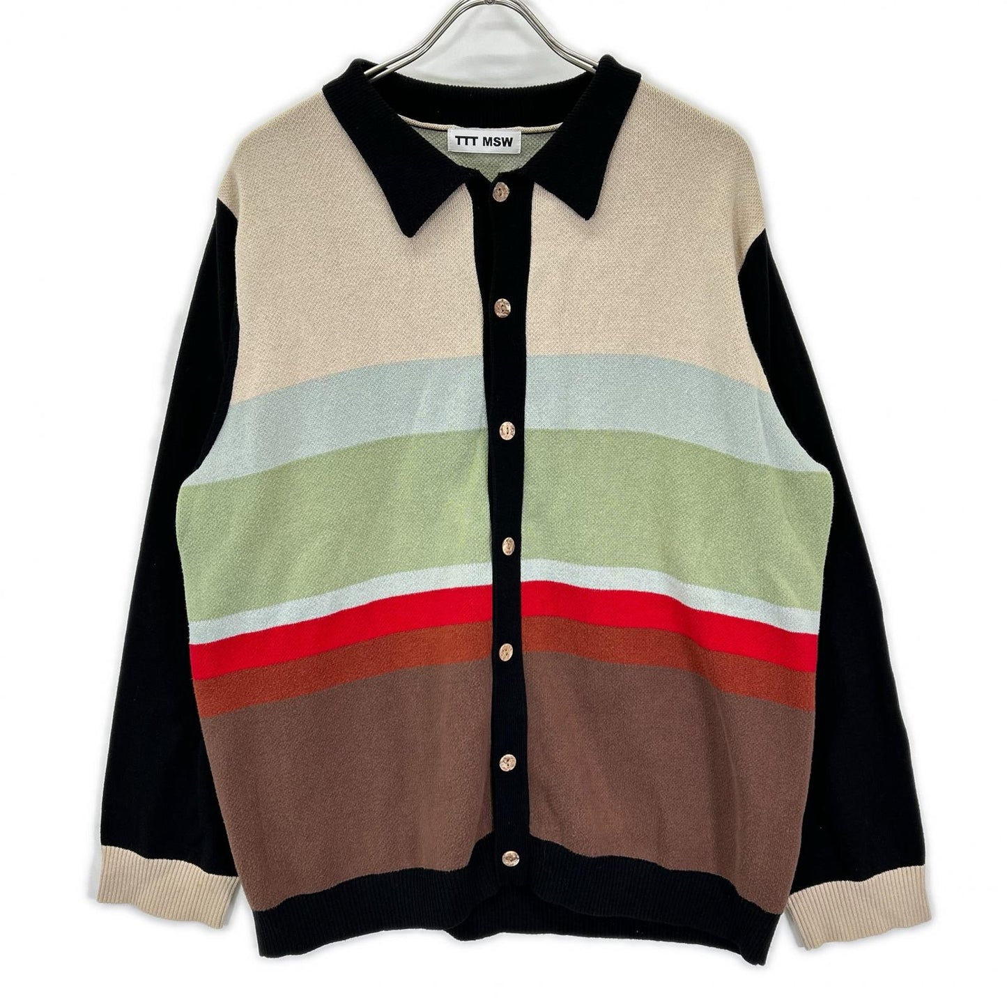 TTT MSW 22AW Cardigan Black x Multicolor Size L