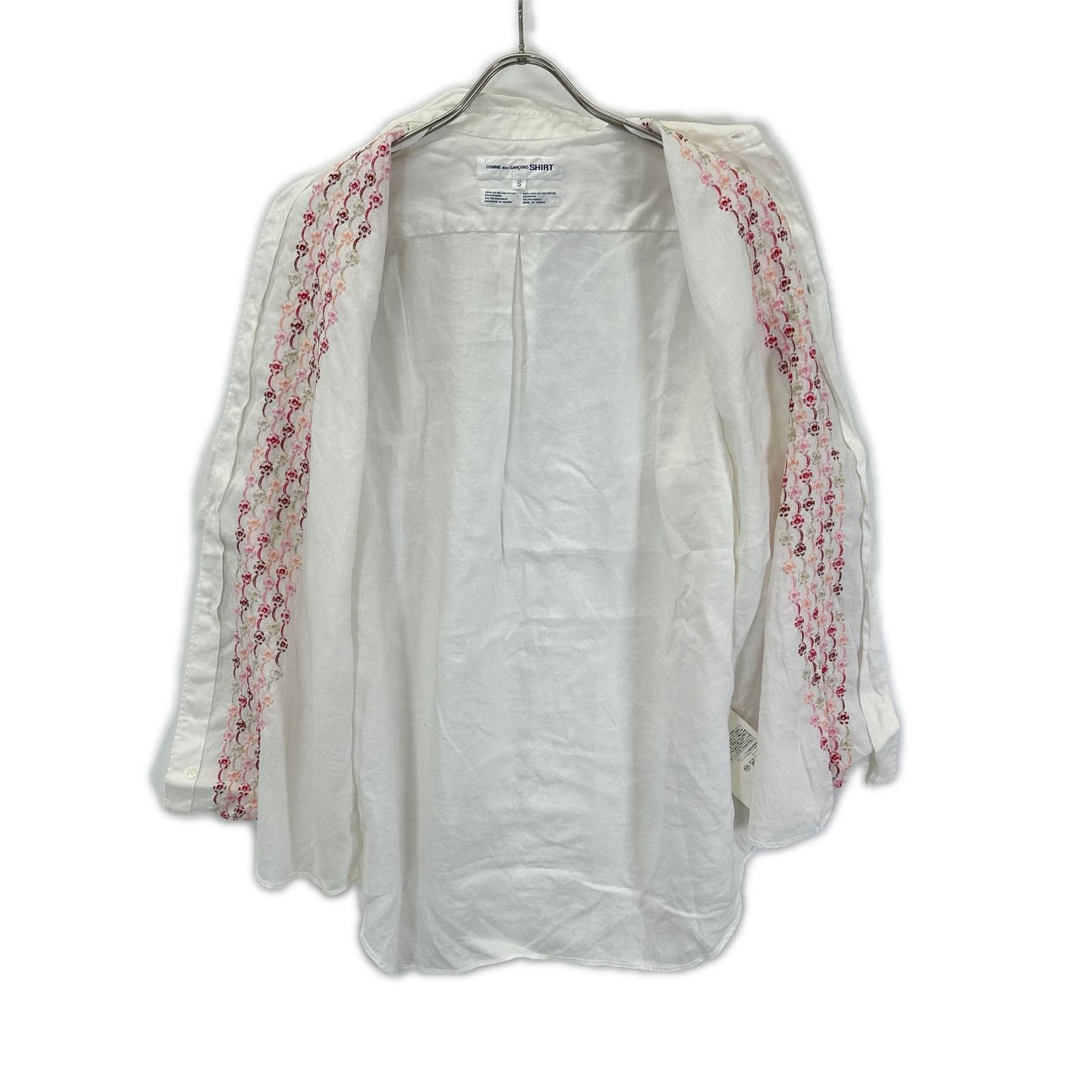 COMMEdesGARCONS SHIRT S10056 Linen Pink Shirt White Size S