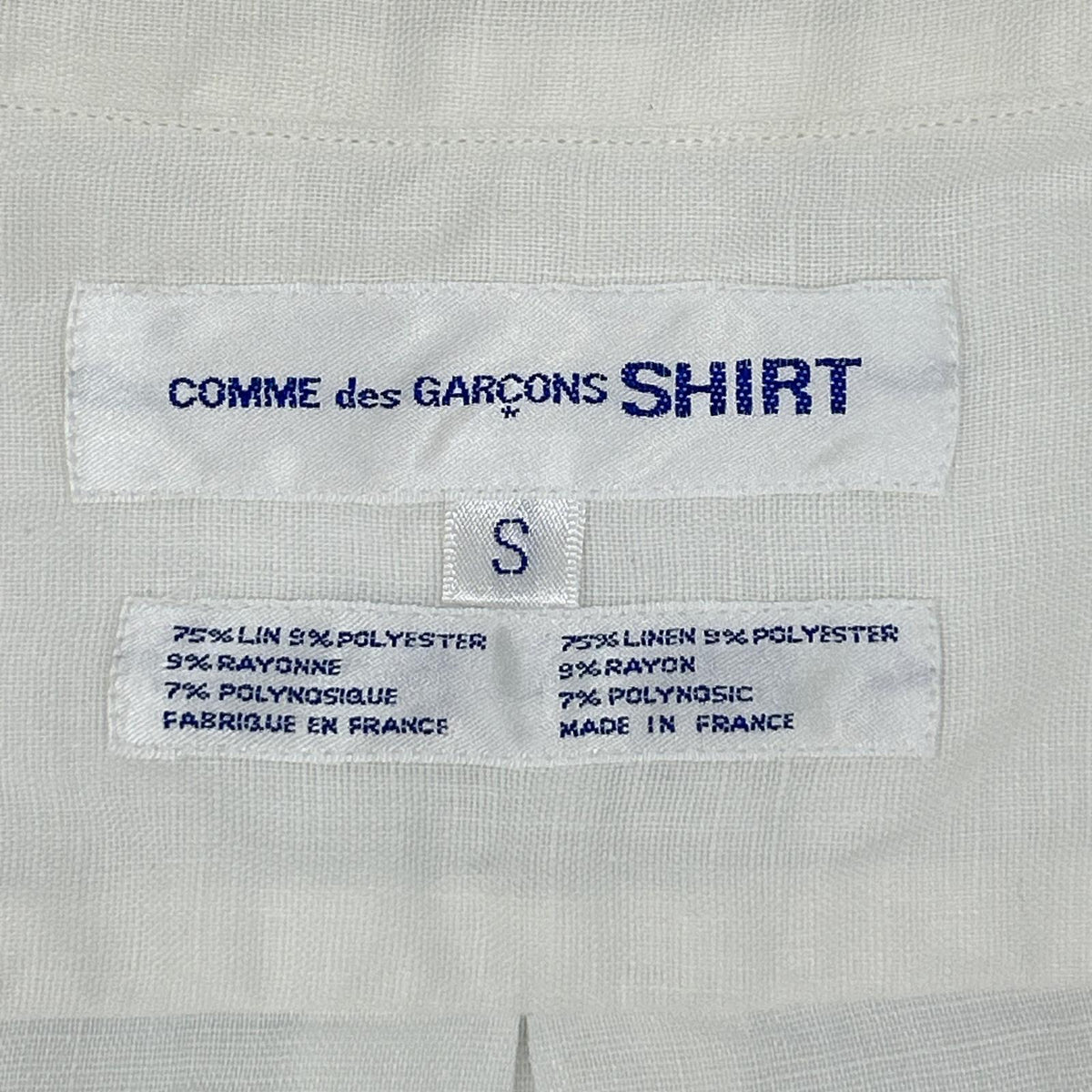 COMMEdesGARCONS SHIRT S10056 Linen Pink Shirt White Size S