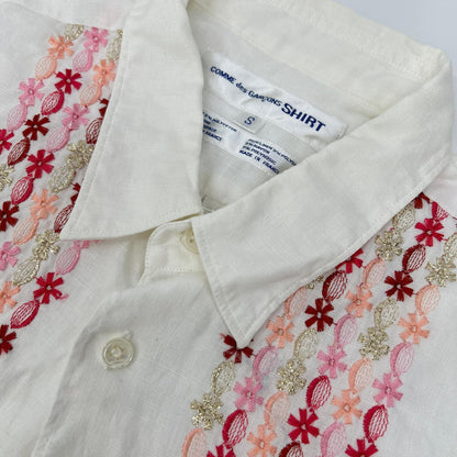 COMMEdesGARCONS SHIRT S10056 Linen Pink Shirt White Size S