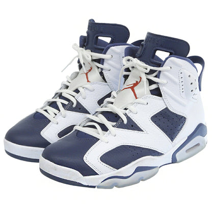 NIKE Air Jordan 6 Retro Sneakers White/Navy Size 9(US)