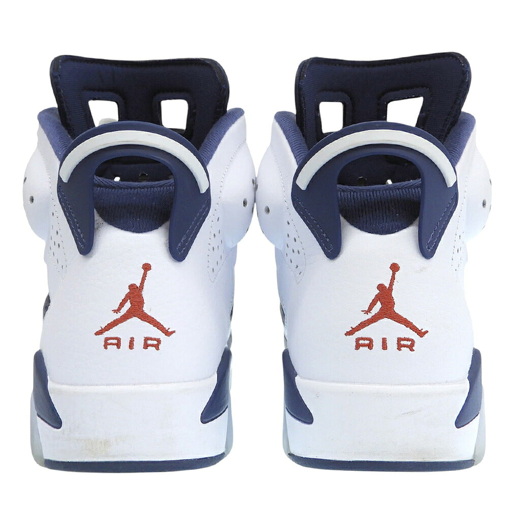 NIKE Air Jordan 6 Retro Sneakers White/Navy Size 9(US)