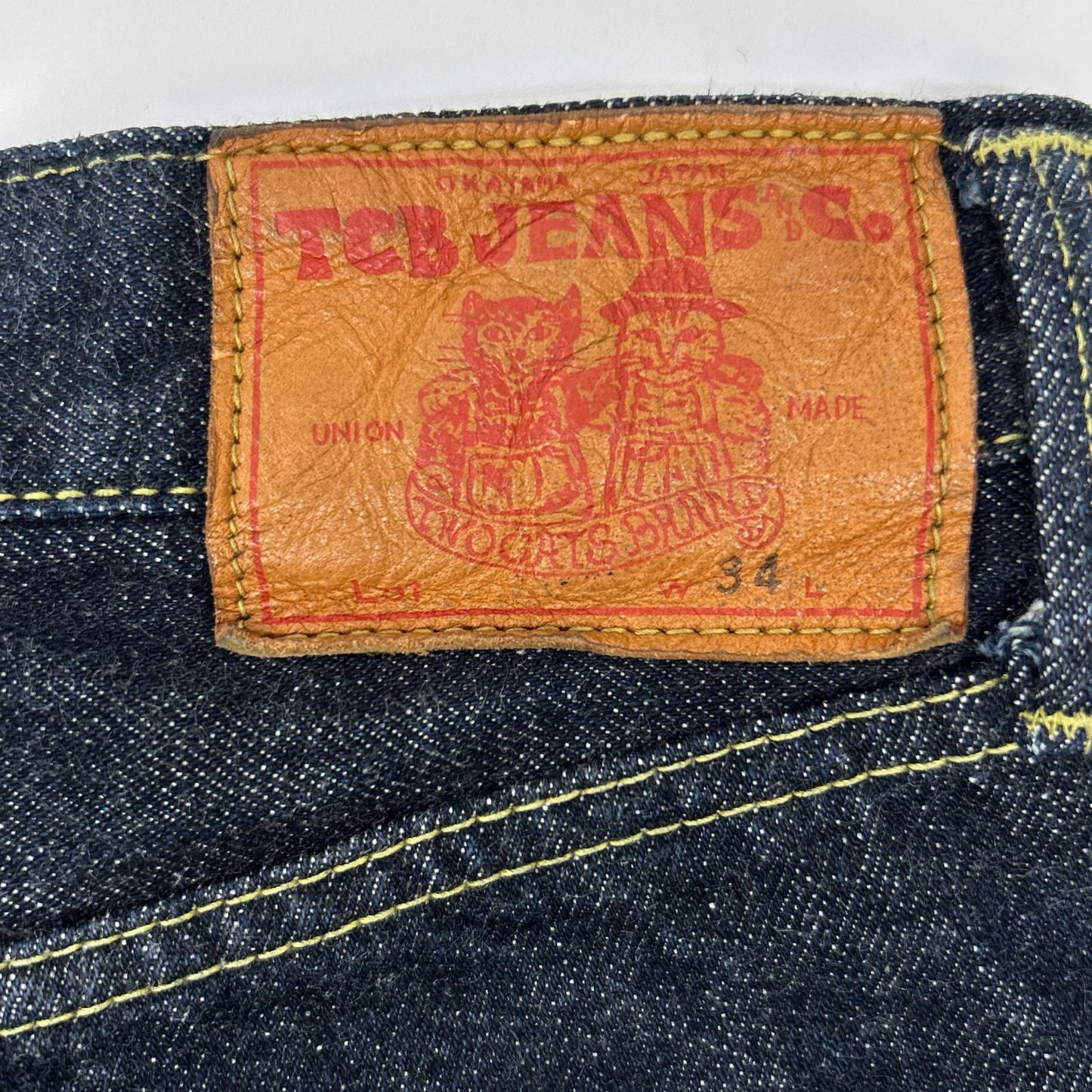 TCB JEANS&CO. Indigo Cotton Button Fly Jeans Size 34