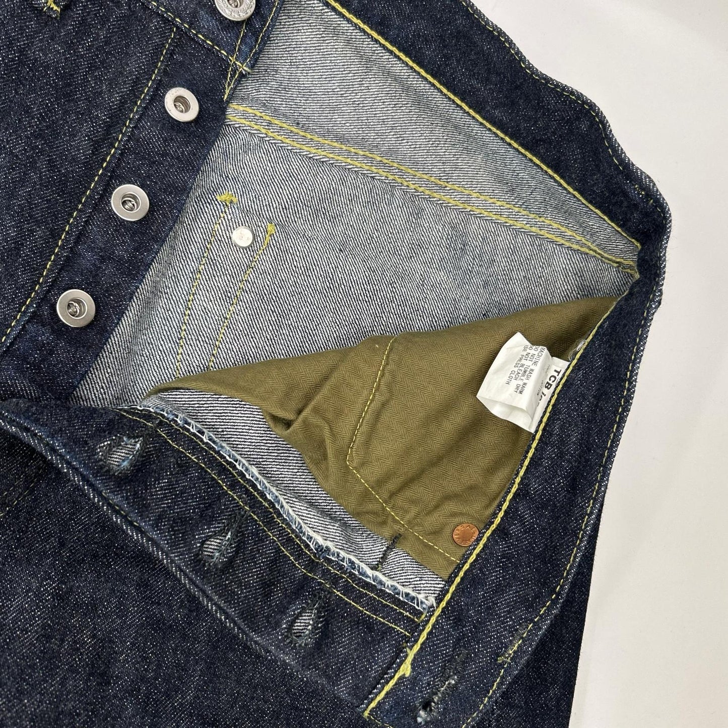 TCB JEANS&CO. Indigo Cotton Button Fly Jeans Size 34
